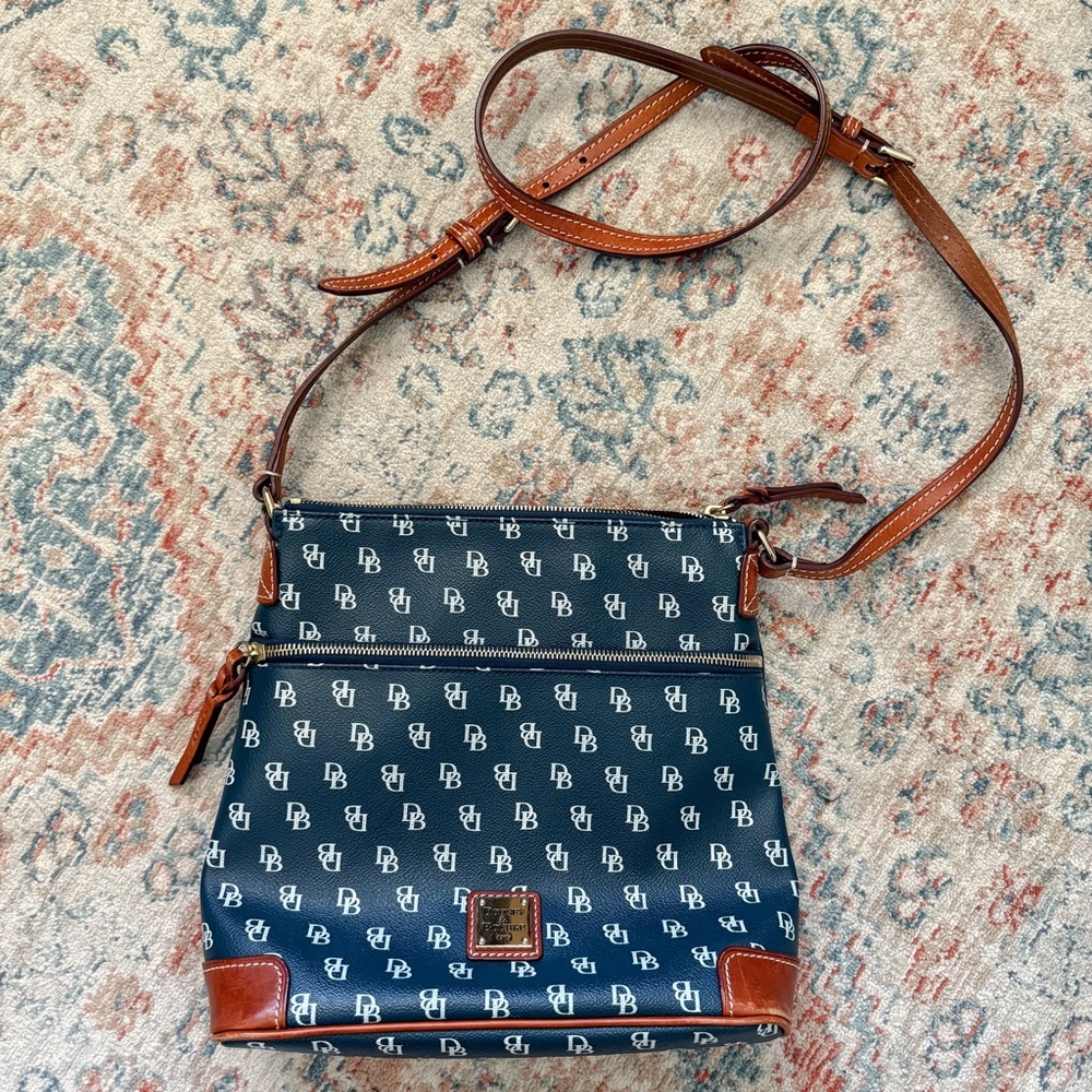 Dooney & Bourke Blue and Brown Crossbody Bag